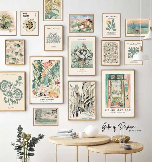 Printable Wall Art Set Green Gallery Wall Art Prints Vintage Gallery Wall Set Modern Decor Eclectic Neutral 16 Trendy Now Printable Wall Art